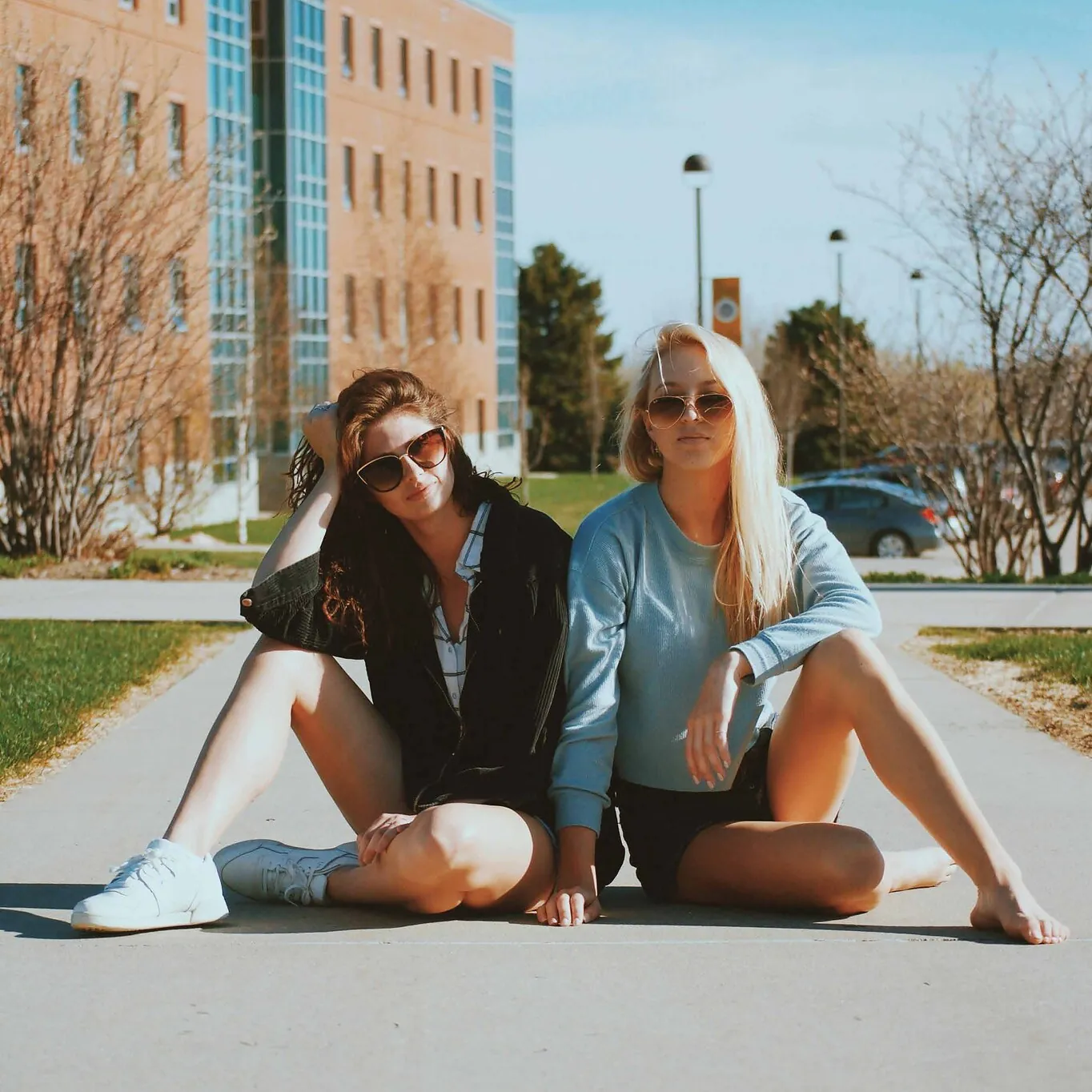 Girls sitting down