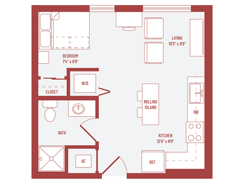Studio floorplan