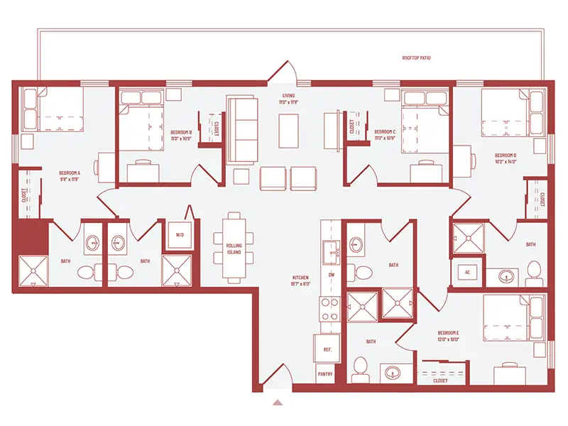 4 bed 4 bath floorplan