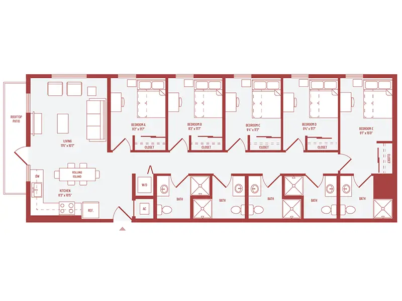 4 bed 4 bath floorplan