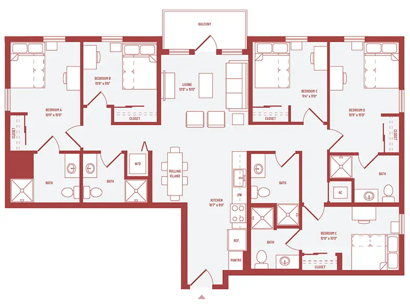 4 bed 4 bath floorplan