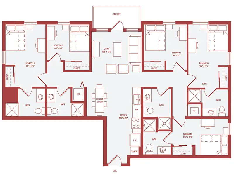 4 bed 4 bath floorplan