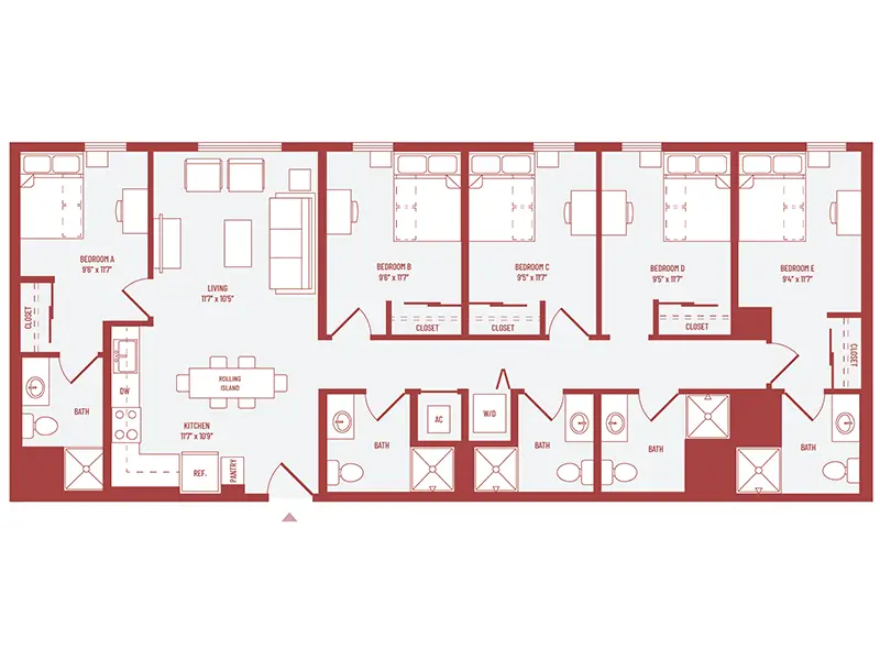 4 bed 4 bath floorplan