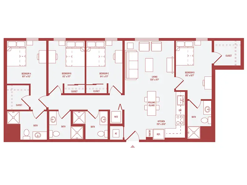 3 bed 3 bath floorplan