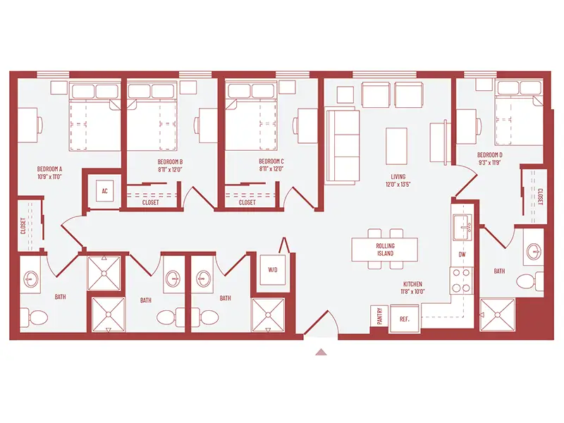 3 bed 3 bath floorplan