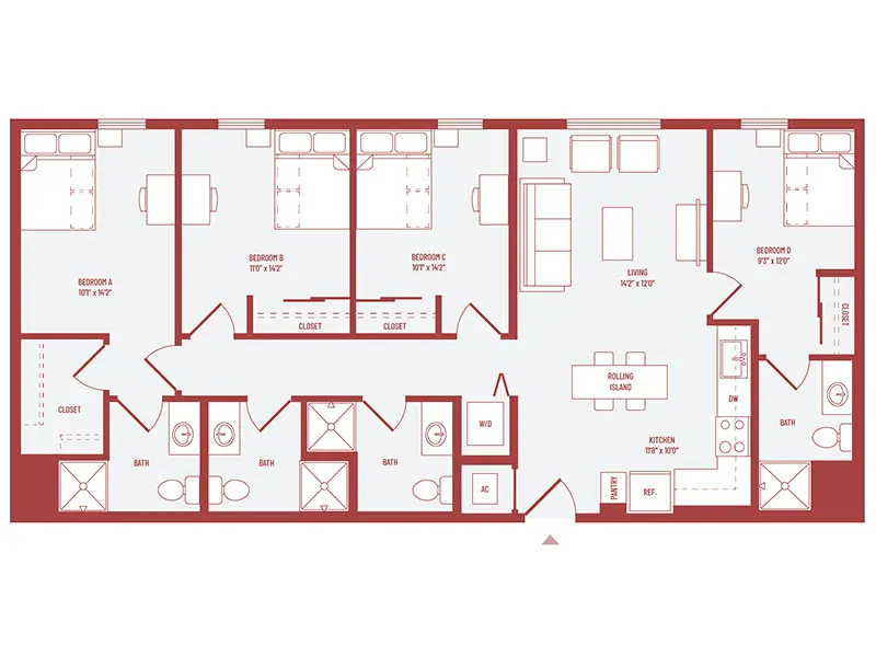 3 bed 3 bath floorplan