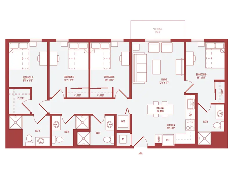 3 bed 3 bath floorplan