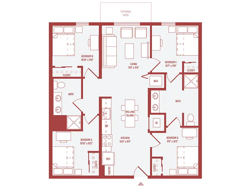 3 bed 3 bath floorplan